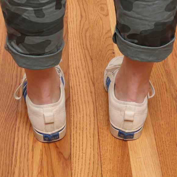 Adidas Nizza Cream and Blue Sneakers - Picture 5 of 8